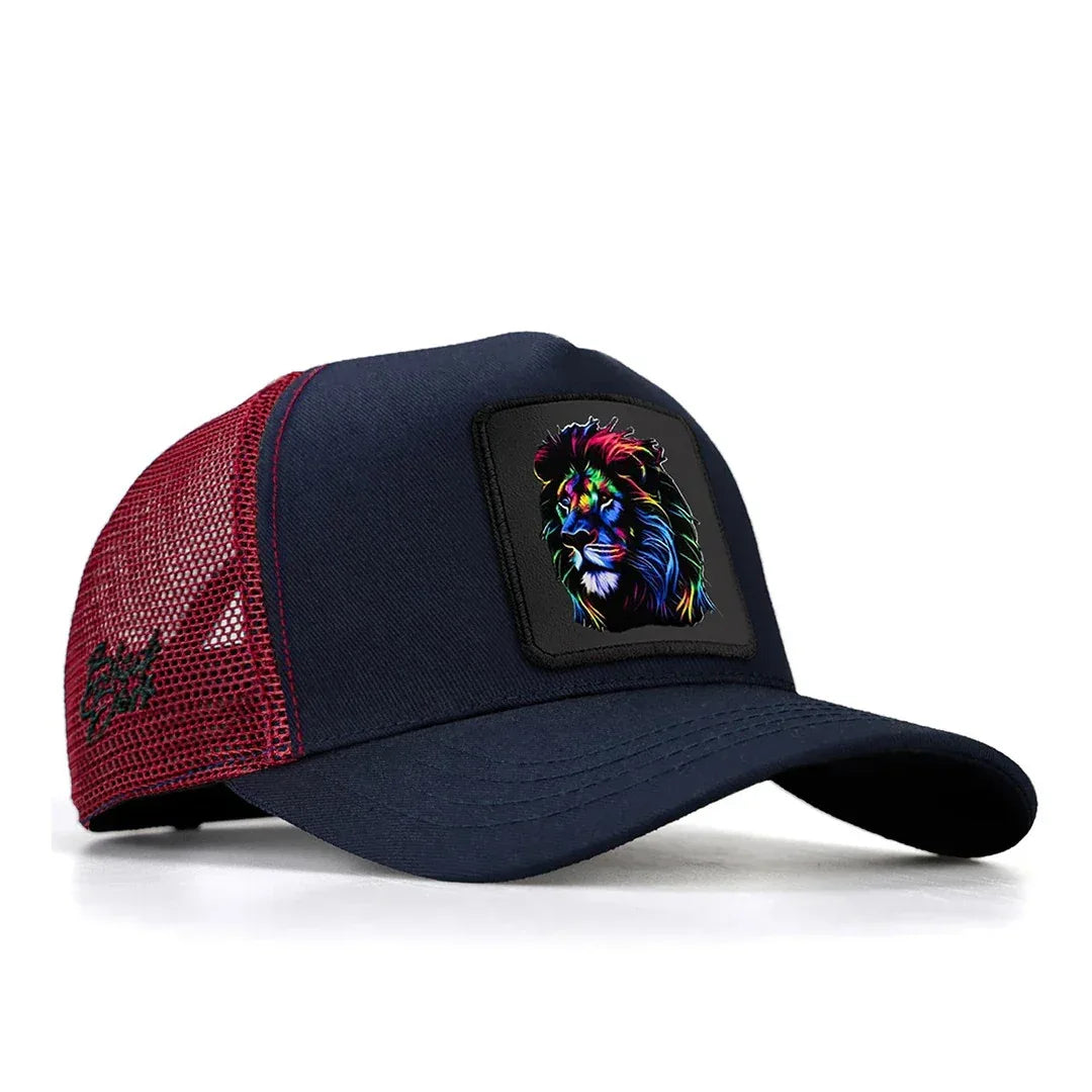 Navy Blue-Burgundy Cap trucker cap for wholesale and custom branding