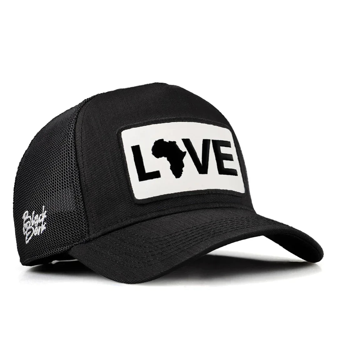 Black Cordura Fabric Trucker Cap with Love - 1 Code with Logo patch for wholesale and custom branding
