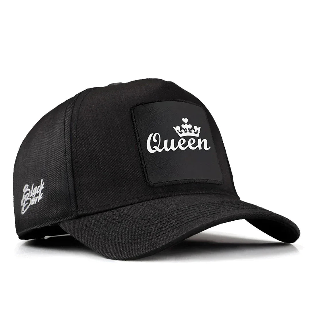 Black Cordura Fabric Baseball Cap with Queen - With 2 Code Logo patch for wholesale and custom branding