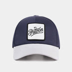 V1 Six White-Navy Blue Baseball Cap with Hand Boss - 1BS Code Logo patch for wholesale and custom branding
