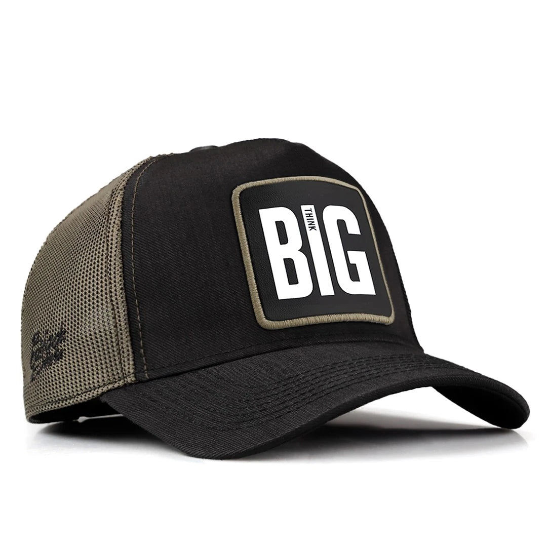 Black-Khaki Cordura Fabric Cap with Big Think - with 3SH Code Logo patch for wholesale and custom branding