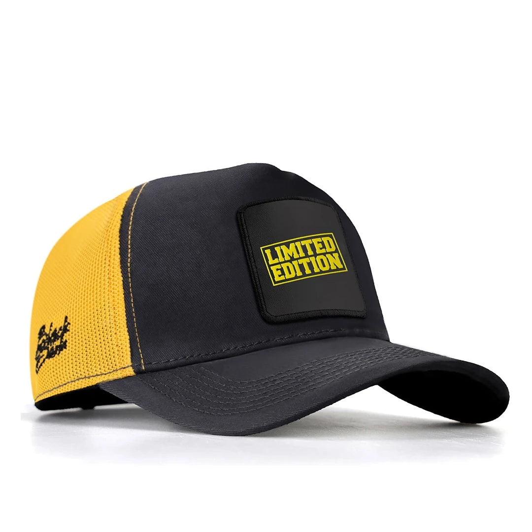 Dark Anthracite-Yellow Cap trucker cap for wholesale and custom branding