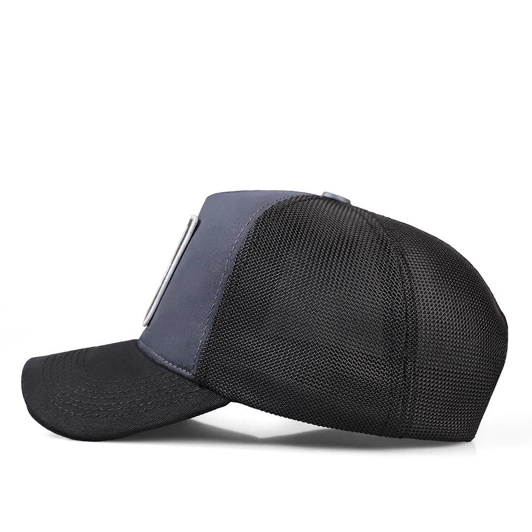Black Peaked Anthracite - Black Cap trucker cap by BlackBork