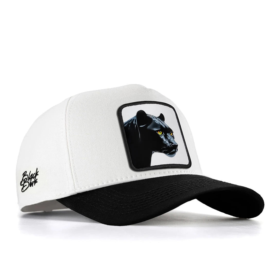 White-Black Peaked Cap baseball cap for wholesale and custom branding