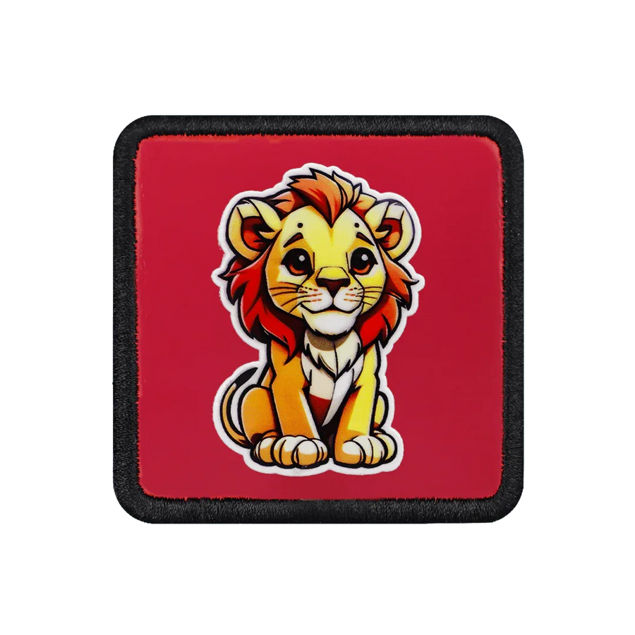 Lion - Red-Black Kids Patch with 4KS Code Logo