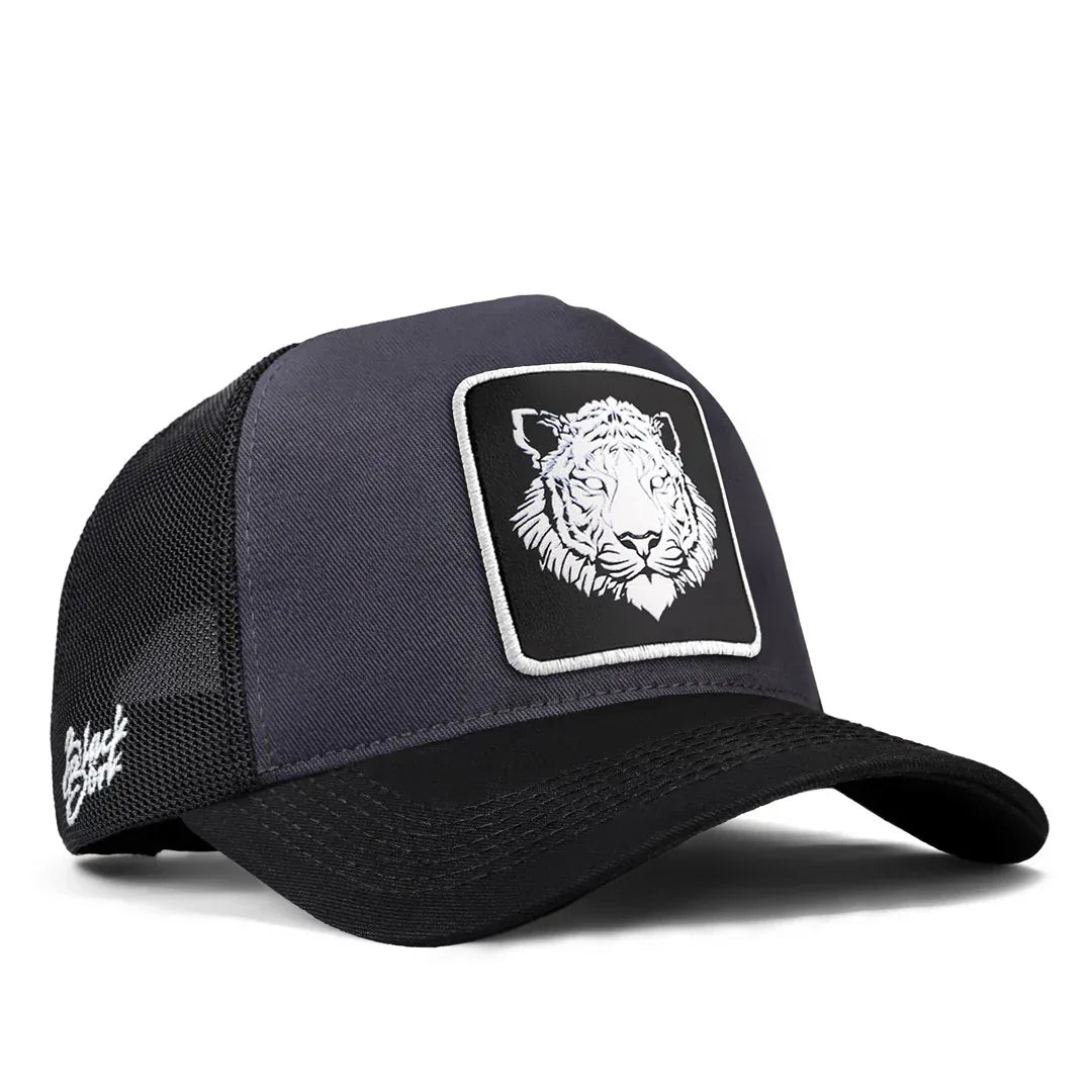 Black Peaked Anthracite - Black Cap trucker cap for wholesale and custom branding