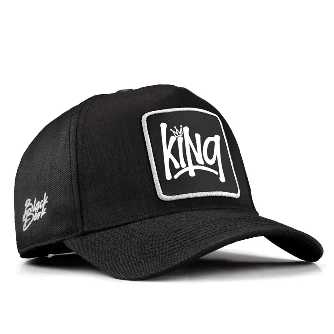 Black Cordura Fabric Baseball Cap with King - with 2SB Code Logo patch for wholesale and custom branding