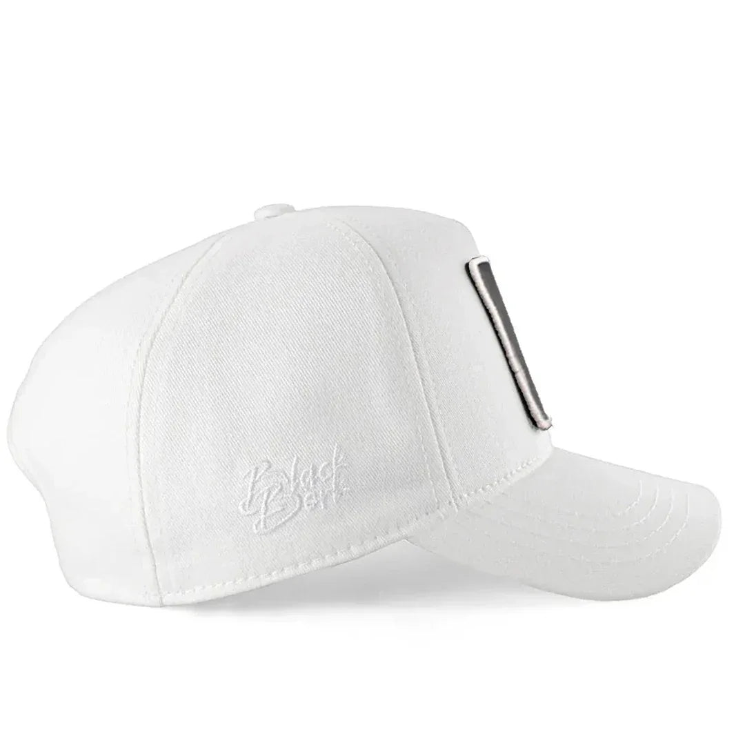 White Baseball Cap baseball cap by BlackBork