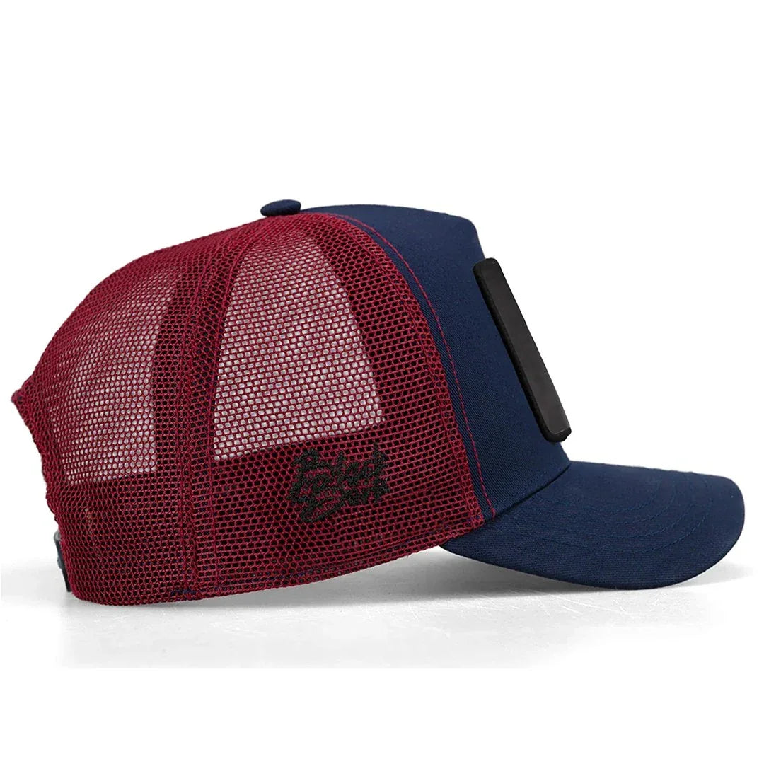 Navy Blue-Burgundy Cap trucker cap by BlackBork