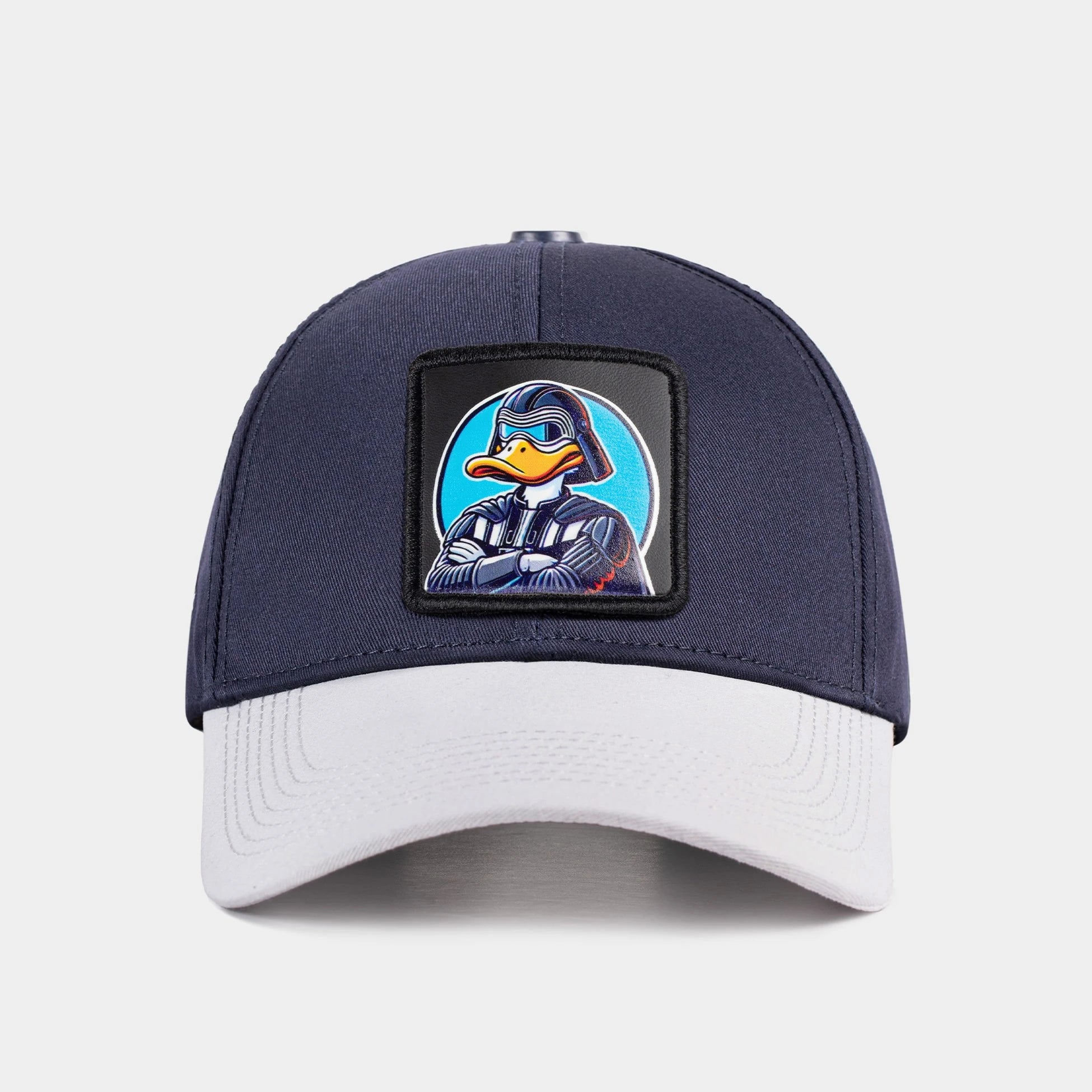 V1 Six White-Navy Blue Baseball Cap with Duckside - 1SS Code Logo patch for wholesale and custom branding