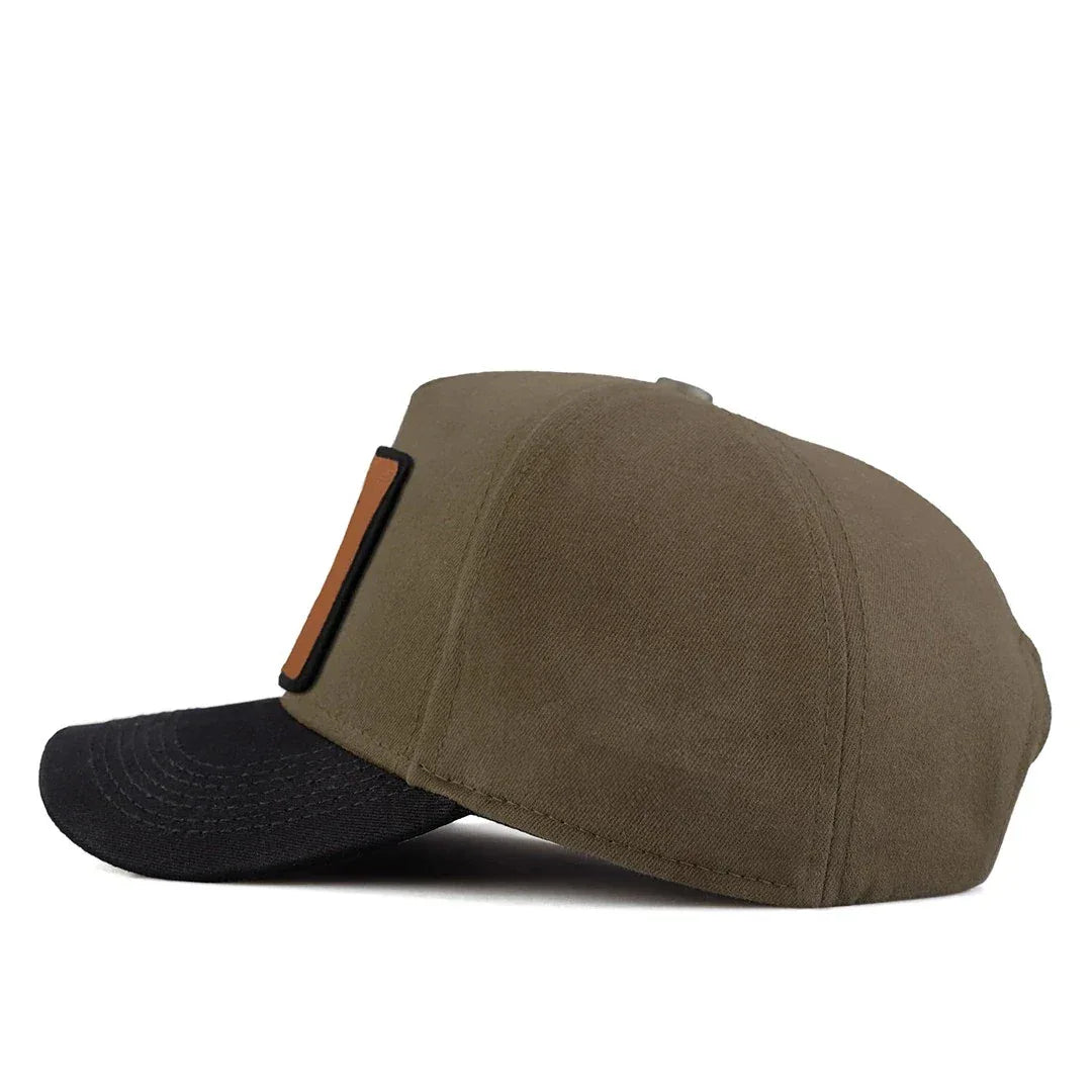 Khaki-Black Peaked Cap baseball cap by BlackBork