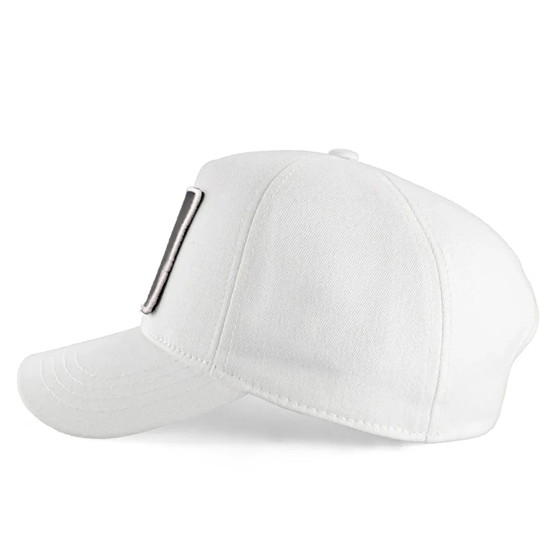 White Baseball Cap baseball cap by BlackBork