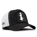 Black-White Cordura Fabric Trucker Cap with Samurai - With 12 Code Logos patch for wholesale and custom branding
