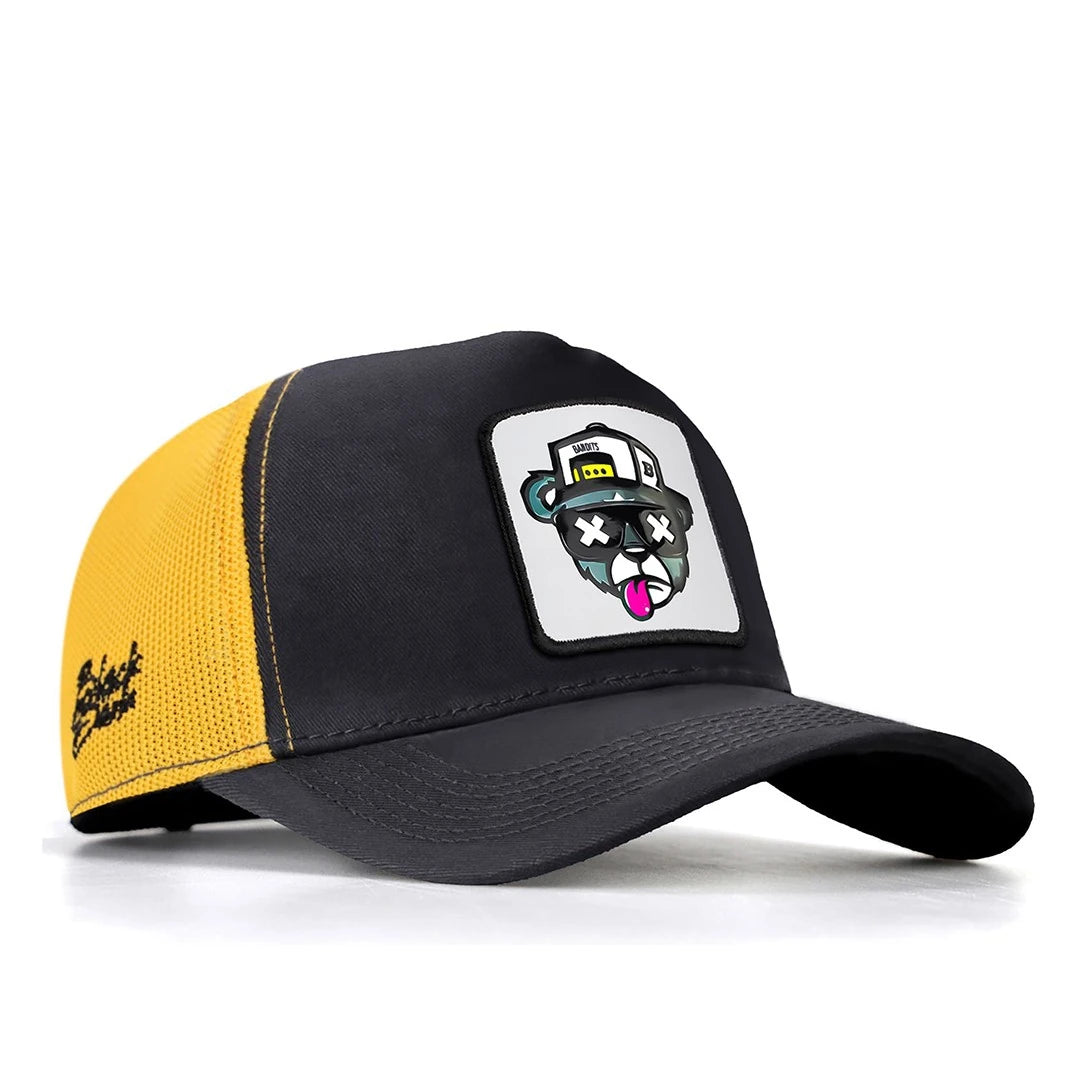 Dark Anthracite-Yellow Cap trucker cap for wholesale and custom branding