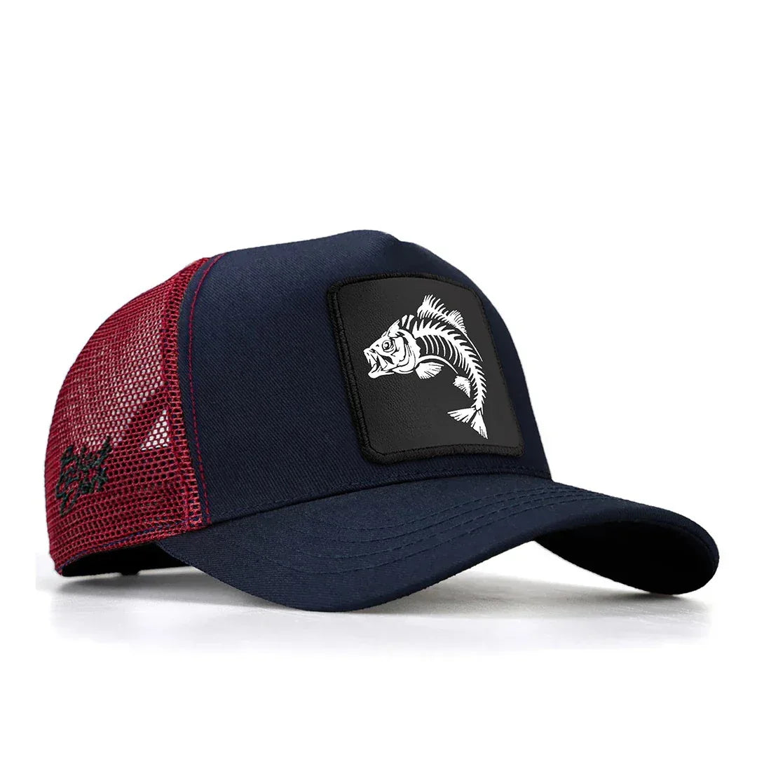 Navy Blue-Burgundy Cap trucker cap for wholesale and custom branding