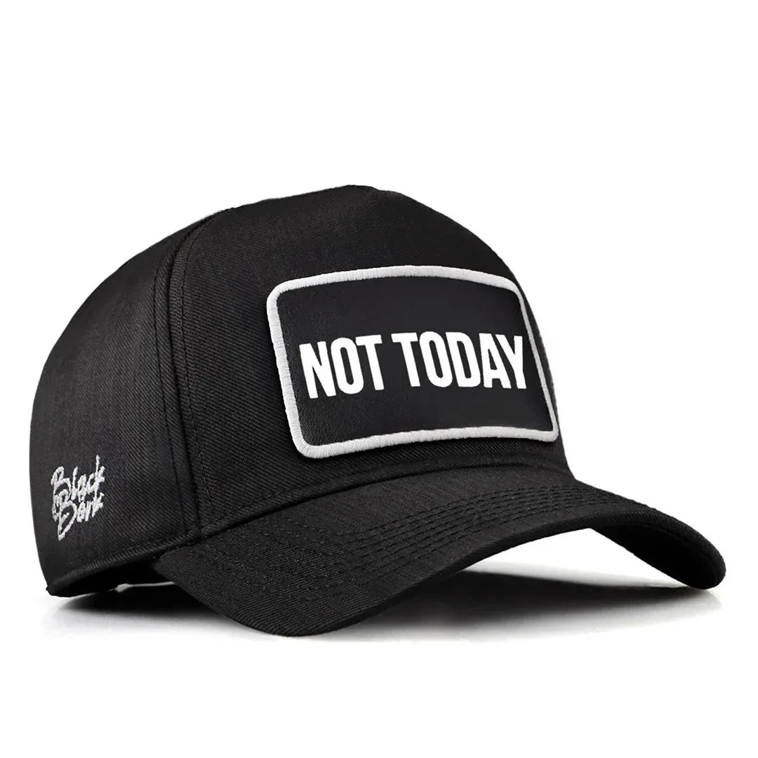 Black Cordura Fabric Baseball Cap with Not Today - With 3 Code Logo patch for wholesale and custom branding