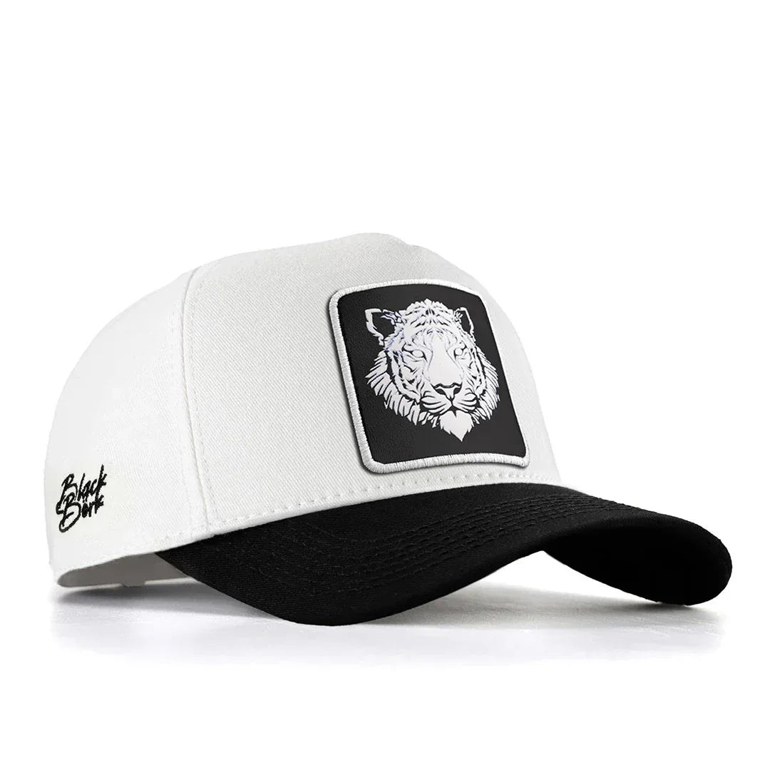 White-Black Peaked Cap baseball cap for wholesale and custom branding