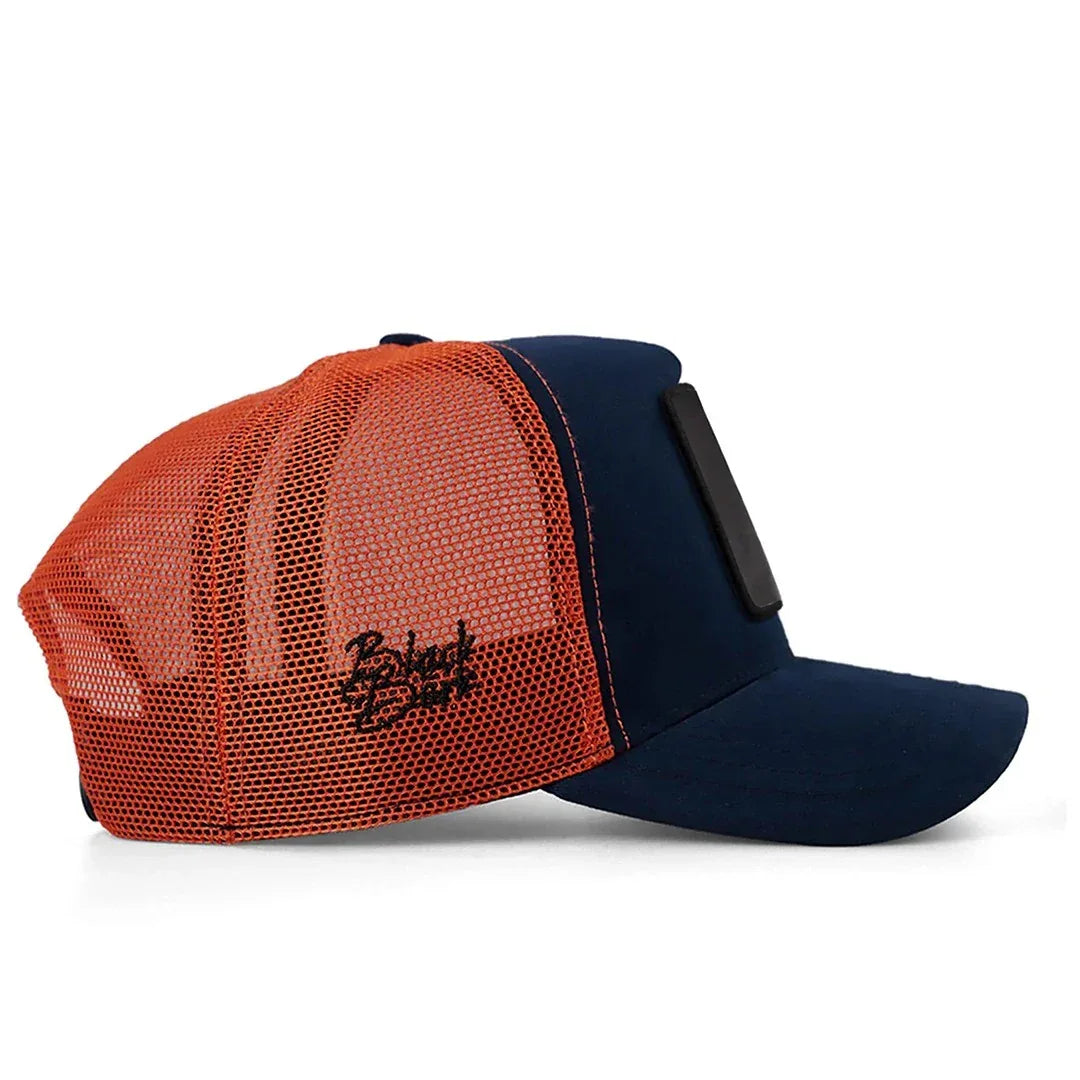 Navy Blue-Orange Cap trucker cap by BlackBork