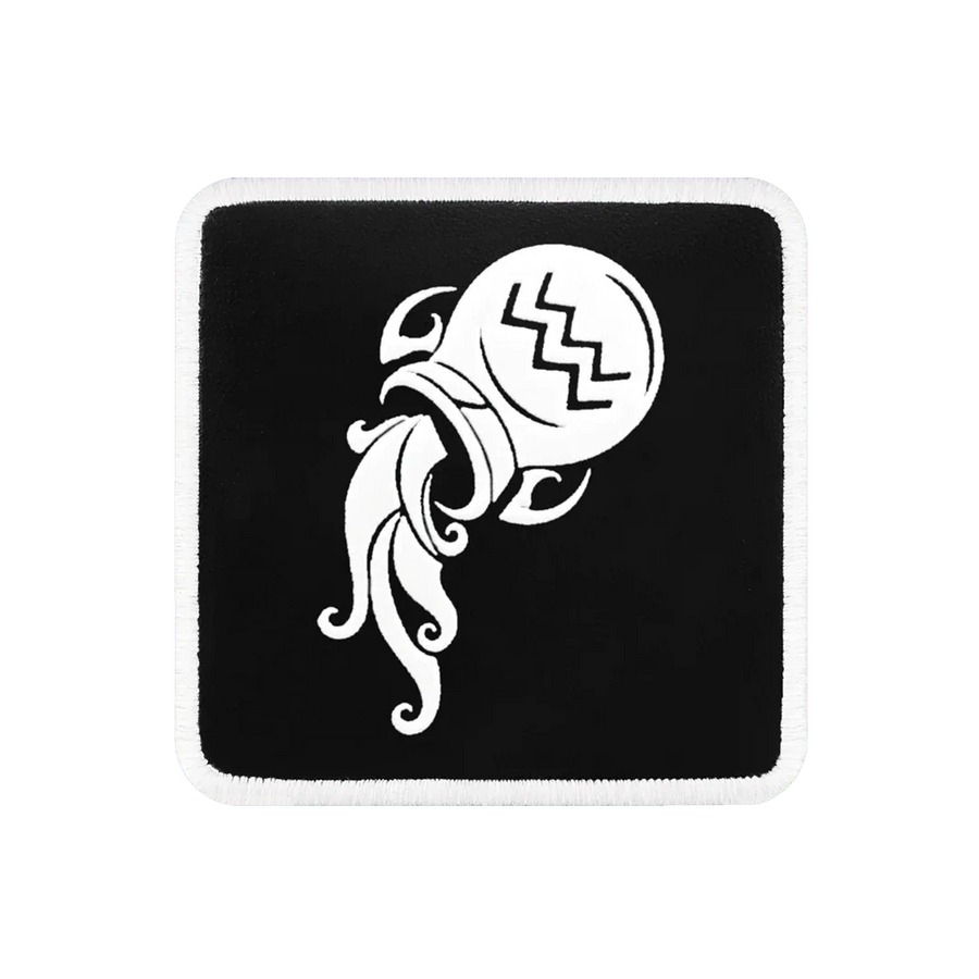 V1 Aquarius - Unisex Black Patch with 11 Code Logo