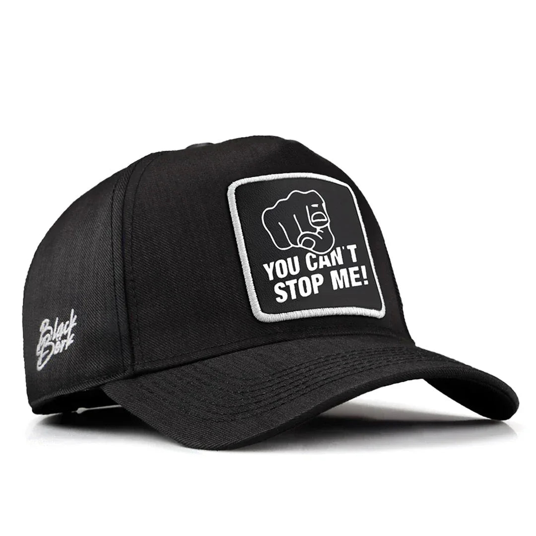 Black Cordura Fabric Baseball Cap with You Can't Stop Me - 1SB with Code Logo patch for wholesale and custom branding