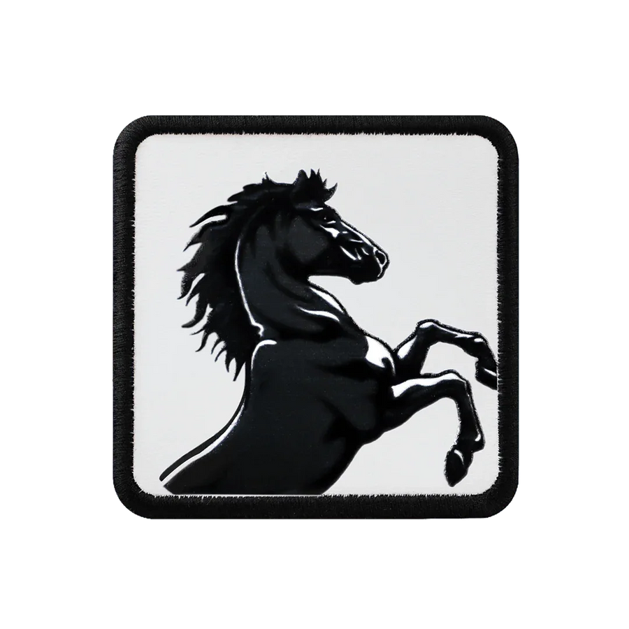 V1 At - Unisex White-Black Patch with 4bs Code Logo