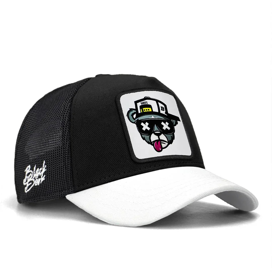 Black Kids Cap with White Visor kids cap for wholesale and bulk orders