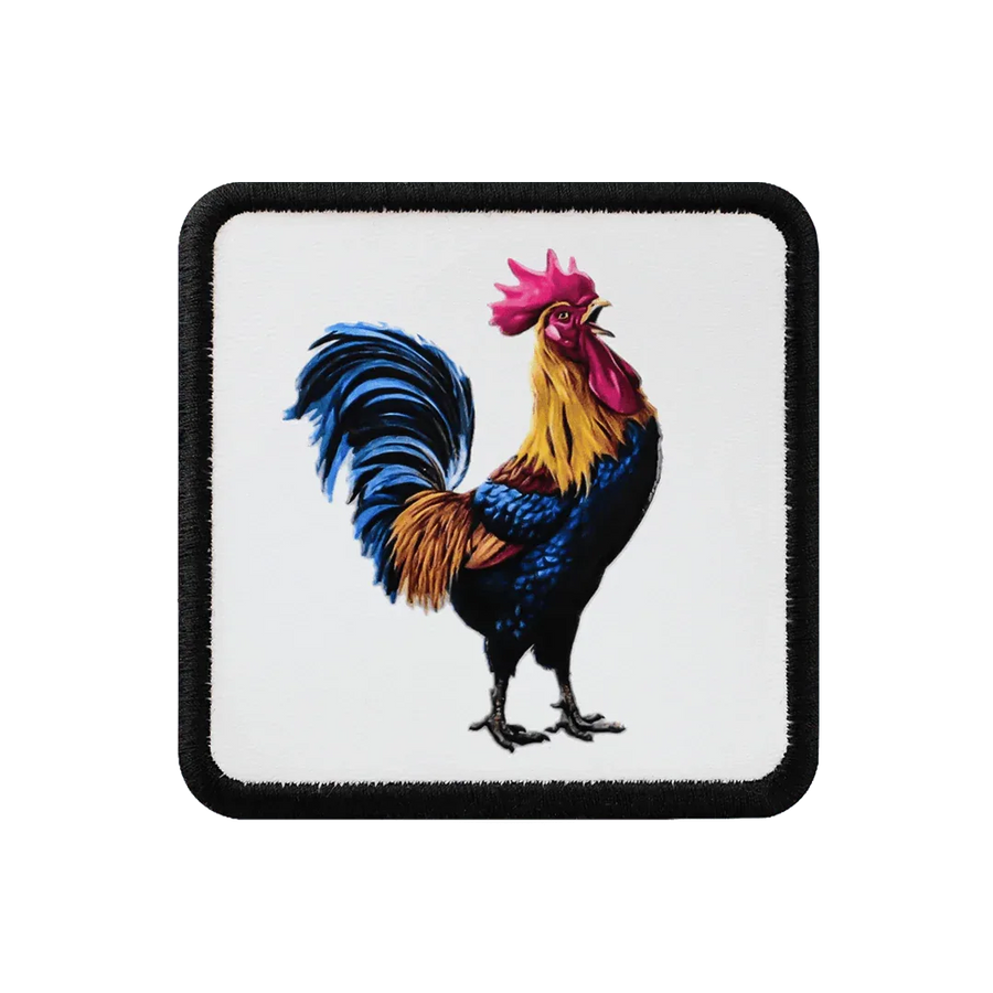 V1 Rooster - Unisex White Patch with 1bs Code Logo