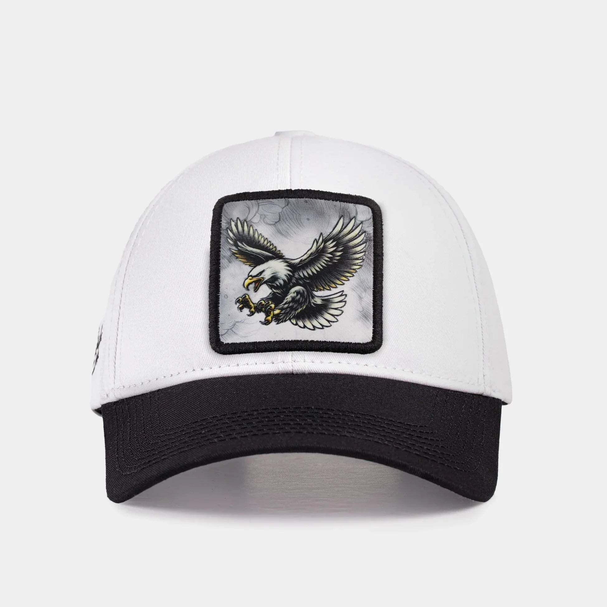 V1 Six Black-White Baseball Cap with Eagle - 6 Code Logo patch for wholesale and custom branding