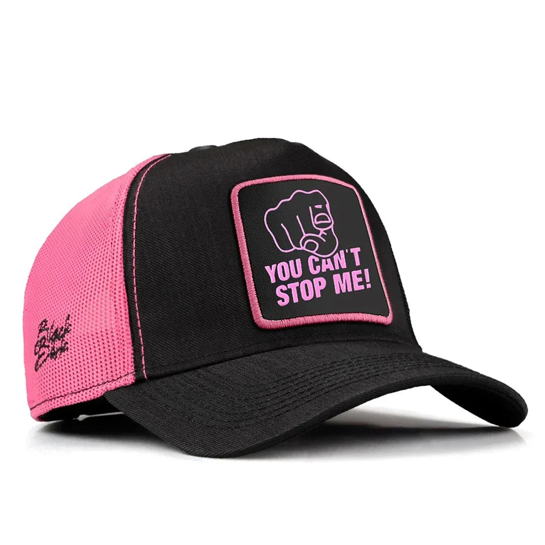 Black-Pink Cordura Fabric Cap with You Can't Stop Me - With 2SP Code Logo patch for wholesale and custom branding