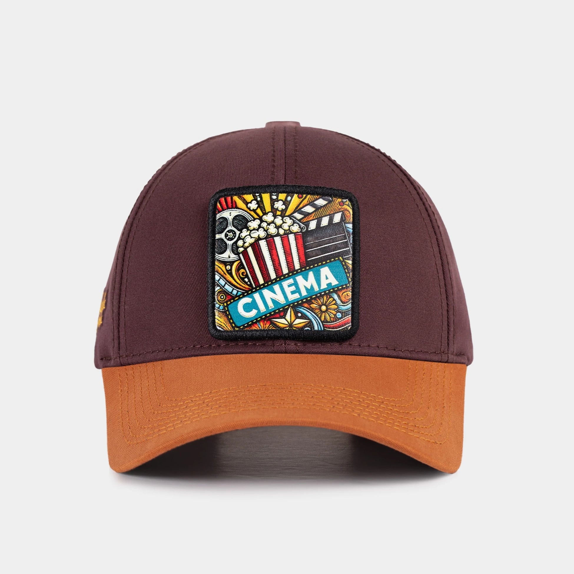 V1 Six Brick-Brown Baseball Cap with Cinema - 1SS Code Logo patch for wholesale and custom branding