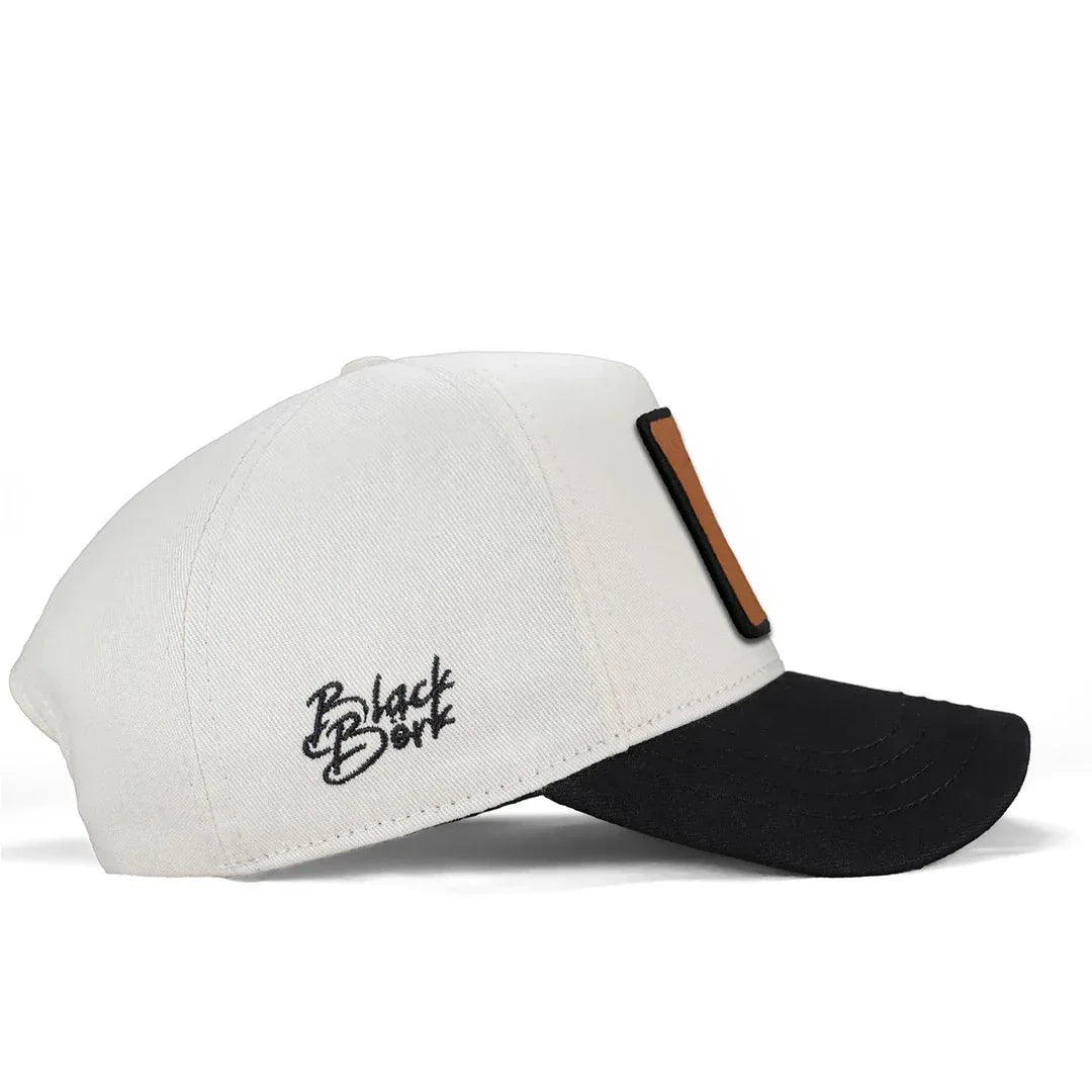 Beige-Black Peaked Cap baseball cap by BlackBork