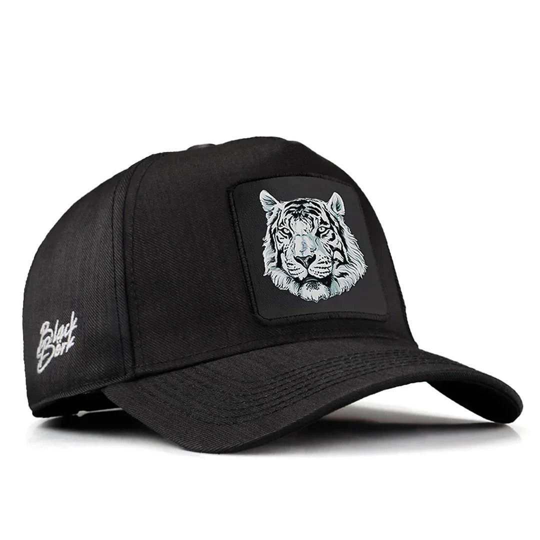 Black Cordura Fabric Baseball Cap with Tiger - 10 Code Logo patch for wholesale and custom branding