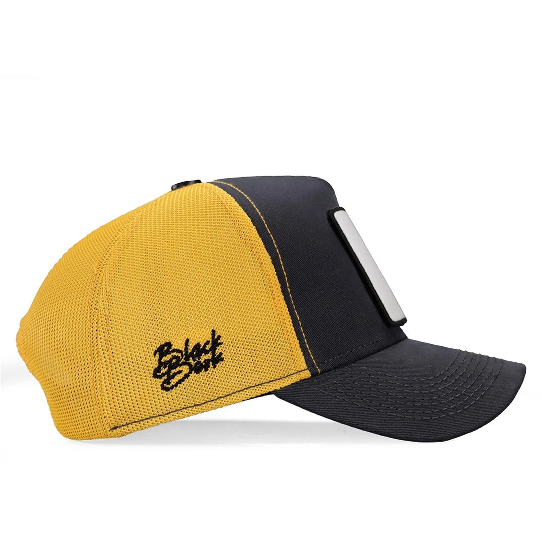 Dark Anthracite-Yellow Cap trucker cap by BlackBork
