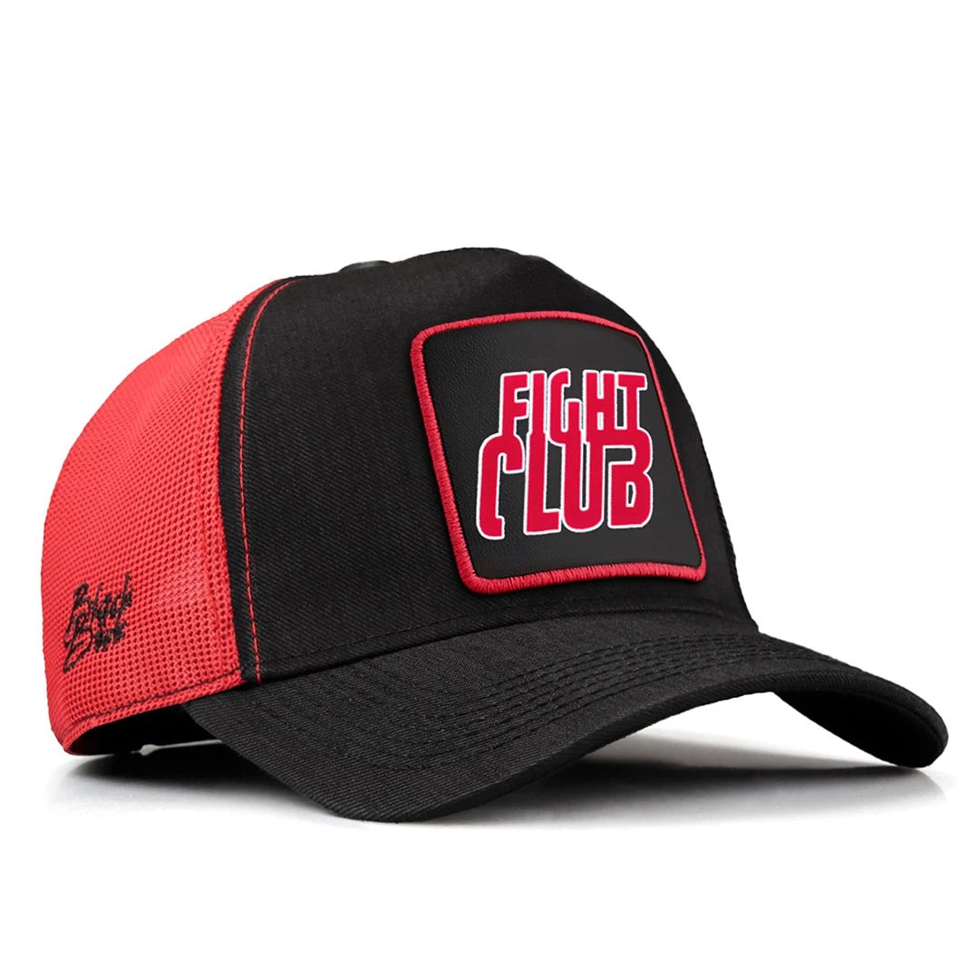 Black-Red Cordura Fabric Cap with Fight Club - 11SK Code Logo patch for wholesale and custom branding