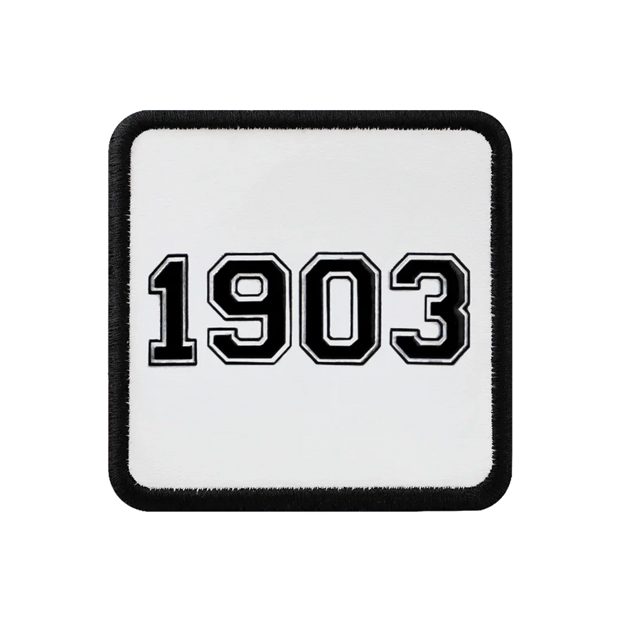 1903 - Unisex White-Black Patch with 1BS Code Logo