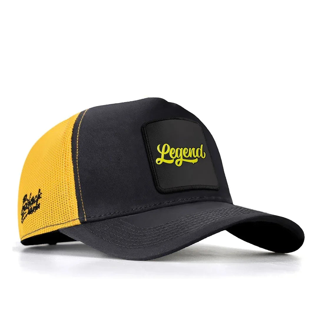 Dark Anthracite-Yellow Cap trucker cap for wholesale and custom branding