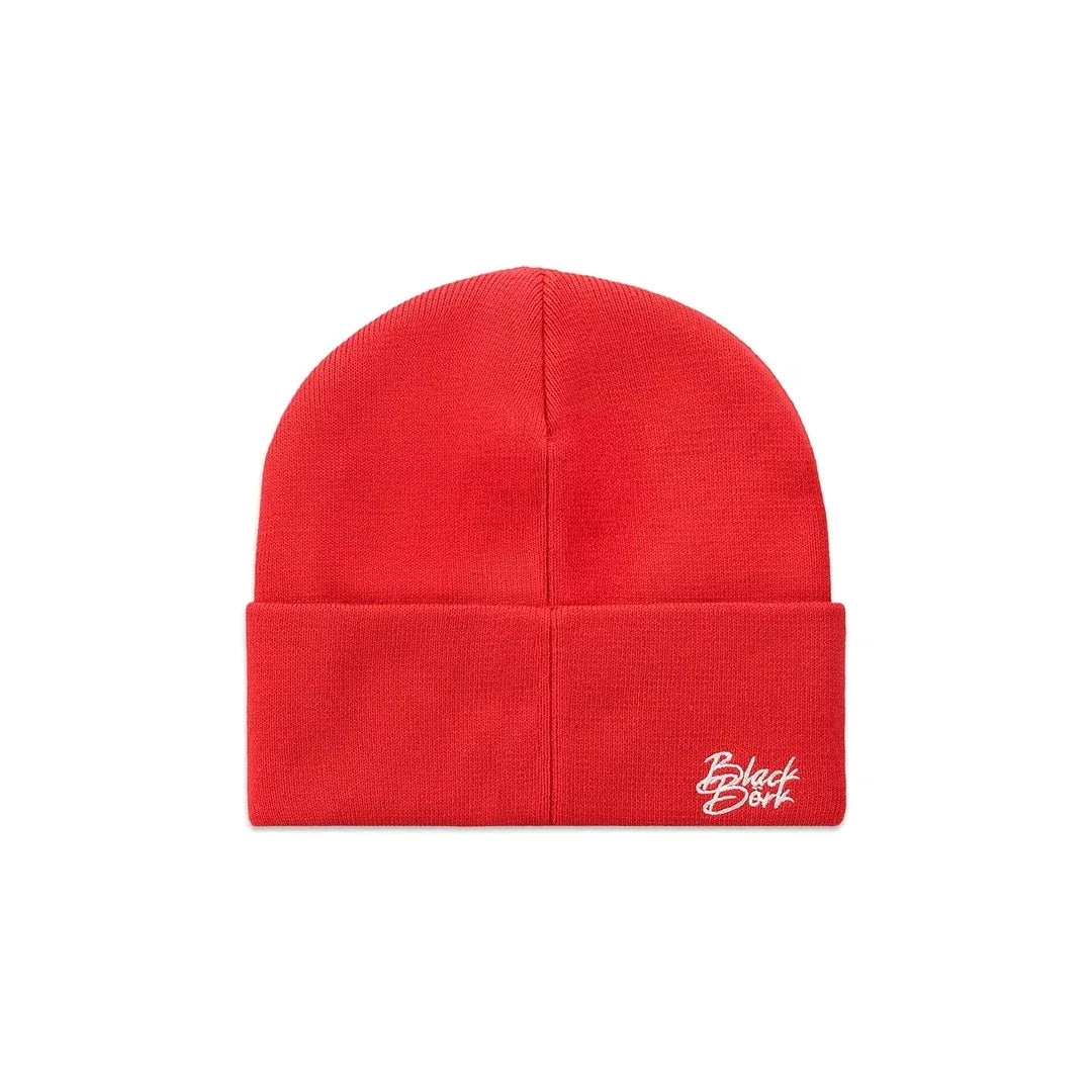 Red-Grey Beanie beanie by BlackBork