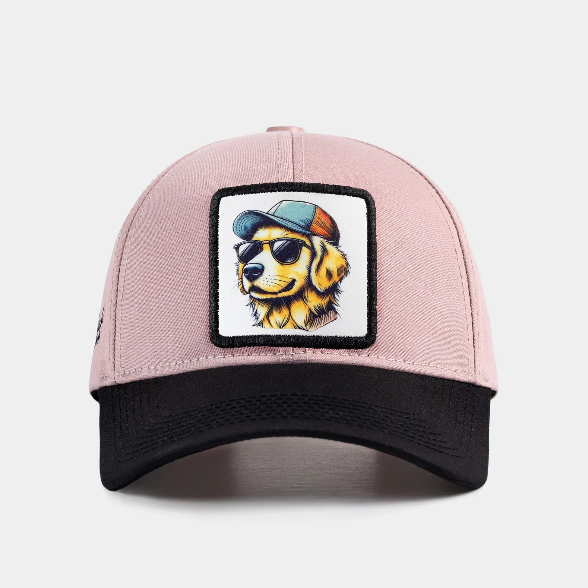 V1 Six Black-Salmon Baseball Cap with Dog - 9BS Code Logo patch for wholesale and custom branding