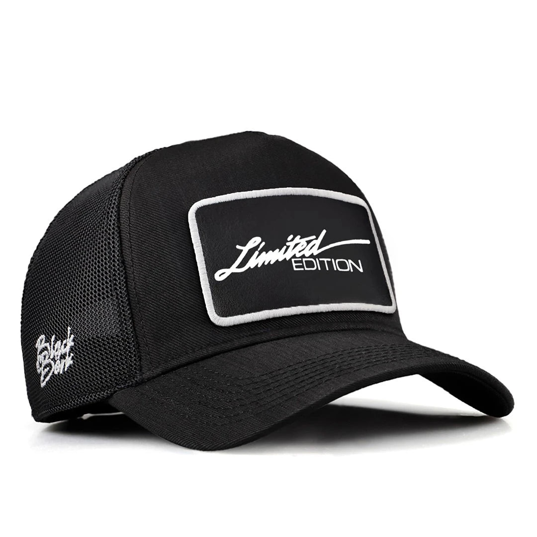 Black Cordura Fabric Trucker Cap with Limited Edition - With 2 Code Logos patch for wholesale and custom branding