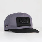 v2-hustle-logolu-siyah-gri-hip-hop-sapka-3601 - BlackBork