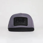 v2-hustle-logolu-siyah-gri-hip-hop-sapka-3602 - BlackBork